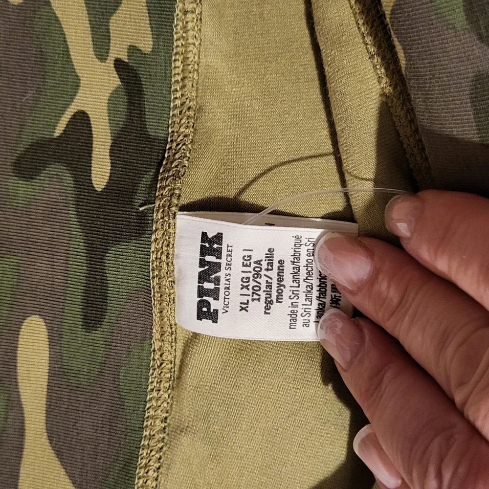 PINK Camouflage Flare PANTS with Olive Accents - Picture 5 of 5